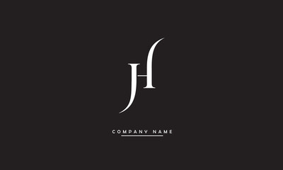 JH, HJ, J, H  Abstract Letters Logo Monogram