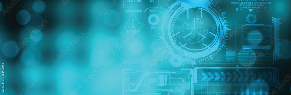 Wall mural abstract futuristic cyber technology background. sci-fi circuit design. hi tech technology. cyber pu