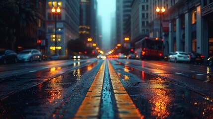 Urban Elegance: Minimalist Cityscape with Vanishing Point Perspective
