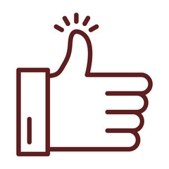 Obraz premium Like Vector Line Maroon Icon Design