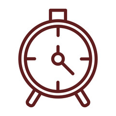 Alarm Vector Line Maroon Icon Design