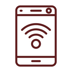 Wifi Vector Line Maroon Icon Design