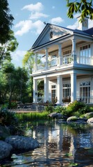 Fototapeta premium Cozy Retirement Home. Ideal for 8 individuals seeking comfort and community.