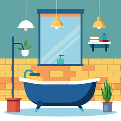 illustration of a bathroom with a bathtub