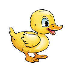 a cute yellow duckling, playfully amusing ai generated