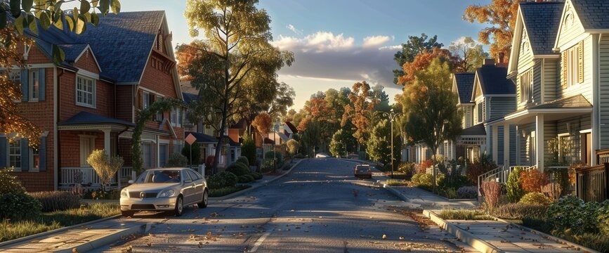 Suburbia Serenity. Life in suburbia is ideal for families