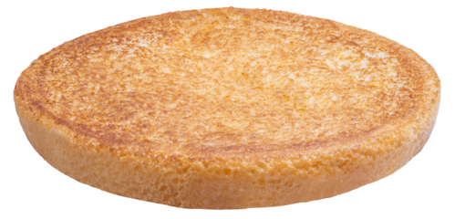 Bottom of hamburger bread bun isolated on white background. The freshly baked hamberger bun isolate on white PNG File.