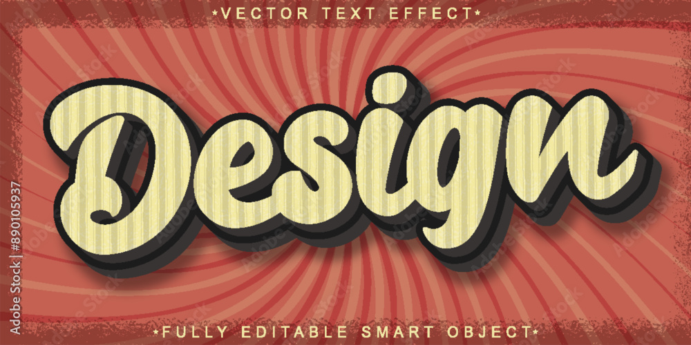 Poster Retro Design Vector Fully Editable Smart Object Text Effect