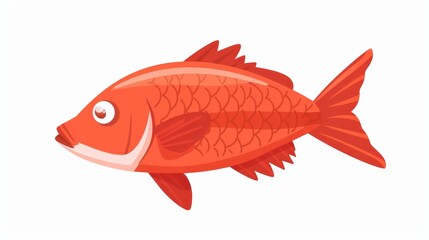 Red fish protein icon. Vector isometric of red fish protein symbol isolated on white 