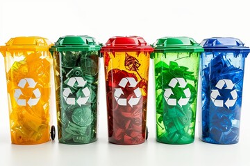 Conceptual recycle illustration on white background created with generative AI