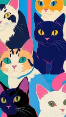 Gorgeous cat. Illustration, digital art. 
