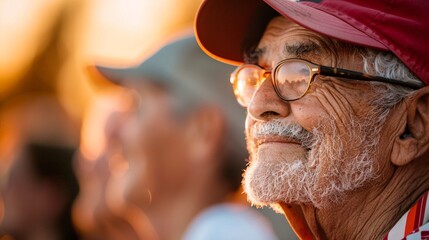 Fototapeta premium Community members gathered at an event to pay tribute to a local hero, filled with joy and appreciation, realistic photo, high resolution, heartfelt expressions