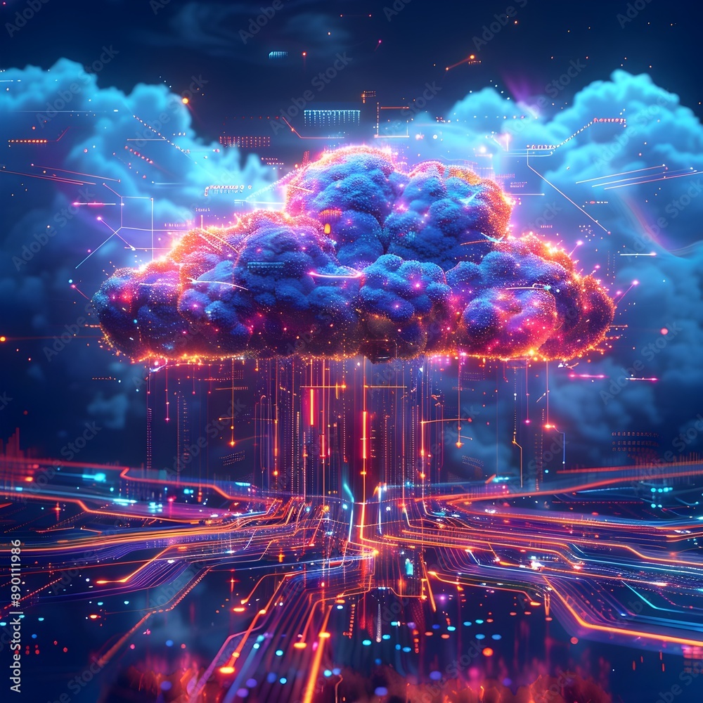 Poster ai powered cloud computing optimizing business workflows and efficiency