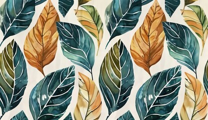 Colorful Abstract Leaves Pattern