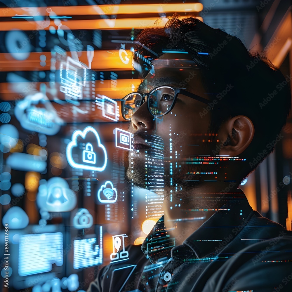 Poster Data Scientist Analyzing Big Data on Advanced Cloud Computing Platform