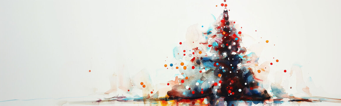 watercolor illustration christmas tree - Aquarell-Illustration Weihnachtsbaum