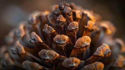 Macro photography of a pinecone