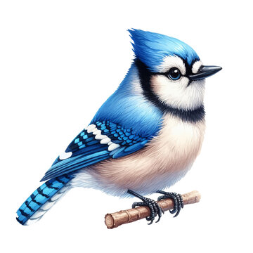 recommend clip art: Blue Jay watercolor isolated background