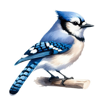 recommend clip art: Blue Jay watercolor isolated background
