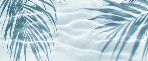 Obraz premium Peaceful Water Ripples with Palm Leaves