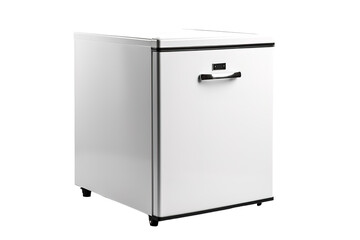 A Crisp White Fridge Stands Ready to Chill in a Clean Studio Setting on a Clear PNG or White Background.