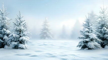 Fototapeta premium Beautiful winter landscape with snow-covered trees