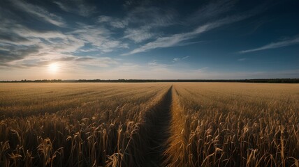 sunset over field, Field and skyscape photographs, high definition clear, wallpaper