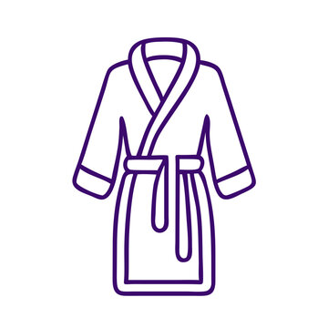 recommend clip art:  bathrobe Outline  Icon with Drop Symbol, Minimalist Purple Vector Design