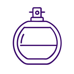 Obraz premium perfume bottle Outline Icon with Drop Symbol, Minimalist Purple Vector Design