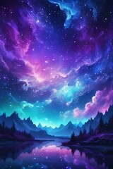 Fototapeta premium night sky and stars, A picture of the night sky stars in the color of space, a clear, background screen in high definition