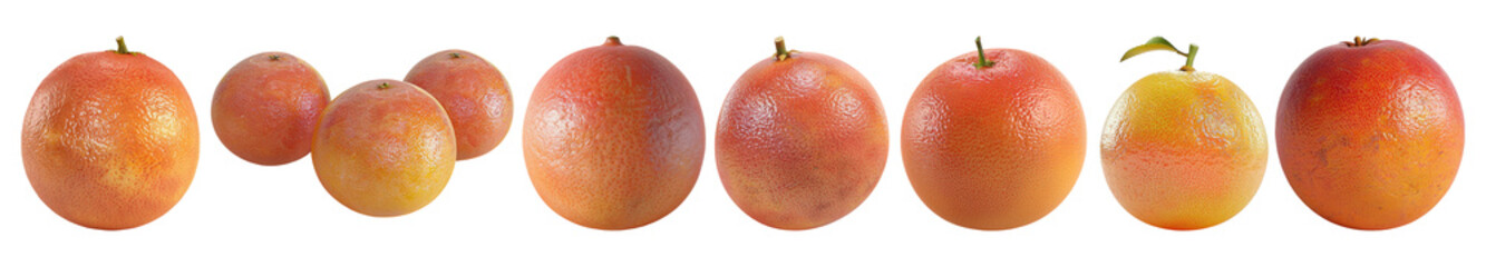 Set of grapefruit isolated on transparent background