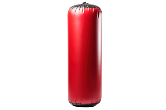 A Crimson Cylinder of Inflatable Safety Against a Pristine Background on a Clear PNG or White Background.