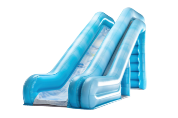 Inflatable Water Slide for Summer Fun and Backyard Splashing on a Clear PNG or White Background.