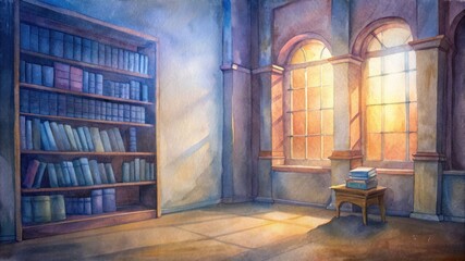 Cozy library room. A lot of books.