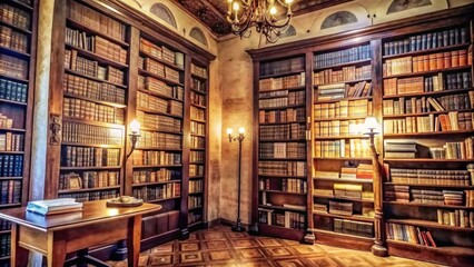 Cozy library room. A lot of books.