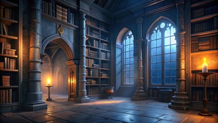 Fototapeta premium Cozy library room. A lot of books.