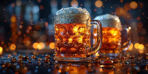 National Drink Beer Day frothy beer mugs, September 28th