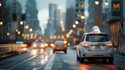 A delivery driver navigates rush hour traffic to deliver packages on time.