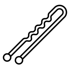Illustration of Hair Clip Line Icon 