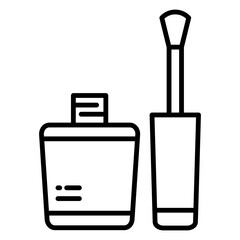 Illustration of Nail Polish Line Icon 