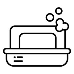 Illustration of Soap Bar Line Icon 