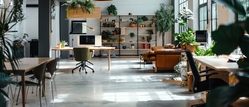 Coworking spaces, innovative collaborative space, techforward design, modern aesthetics