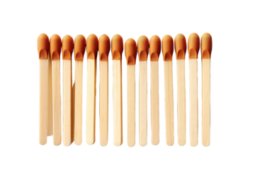 A Row of Matches, Ready to Ignite a Moment on a Clear PNG or White Background.