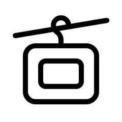 snow cable car icon with line style, perfect for user interface projects