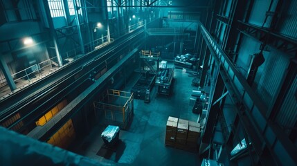 Fototapeta premium An Stock image of a bustling factory floor representing the industrial sector