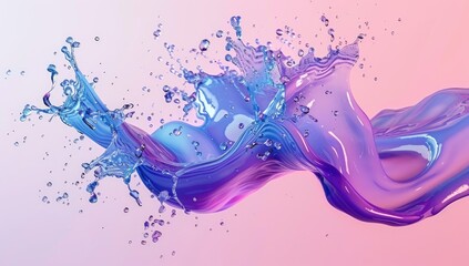 Fototapeta premium Dynamic Purple and Blue Water Splash