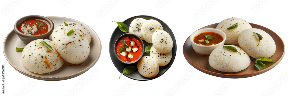 Fototapete set of idle with sauce isolated on transparent background