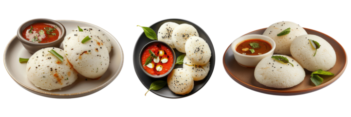 Set of idle with sauce isolated on transparent background