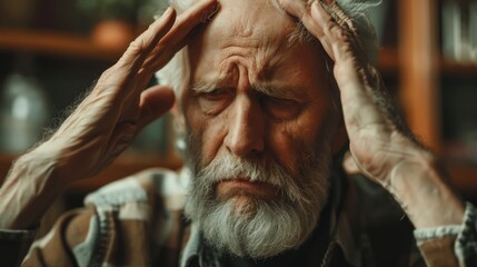 Portrait of a Senior Man in Pain