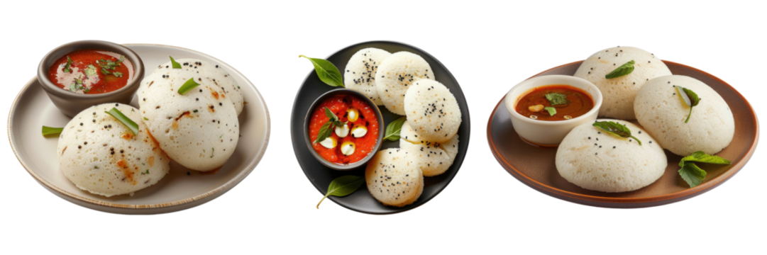 Set of idle with sauce isolated on transparent background